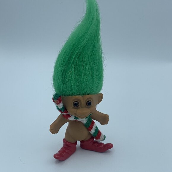 Russ Troll Doll Merry Little Trolls Christmas Knit Scarf 3" Lot Of 2 - Picture 8 of 12